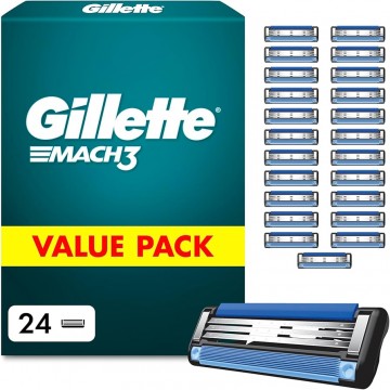 Gillette Mach3 rezerves skuvekļa asmeņi vīriešiem 24 gab