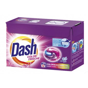 Veļas mazgāšanas kapsulas krāsainai veļai 12 gb х 24,9 g Dash Color 3 in 1