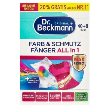 Dr. Beckmann 3in1 салфетки для улавливания краски и грязи при стирке белья, 48 шт.