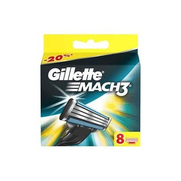 Gillette Mach3 - Skūšanās asmeņu komplekts 8 gab.